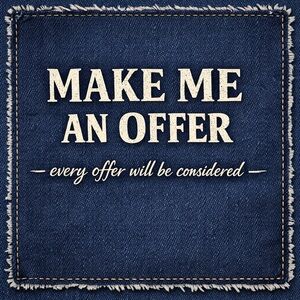 Denim Fabric Sign with Offer Text